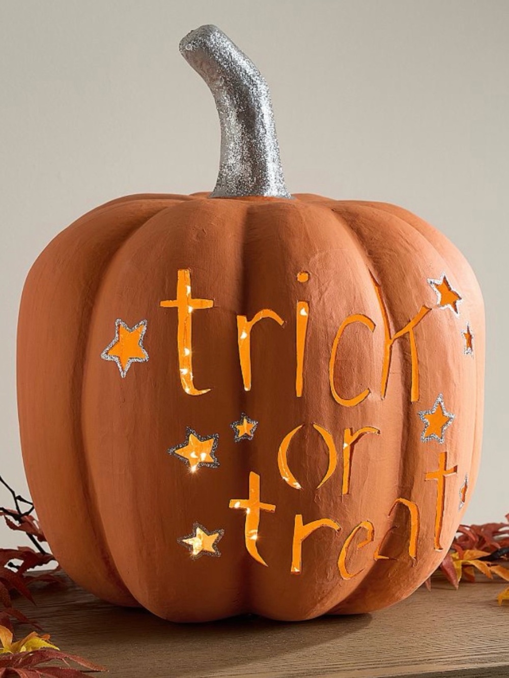 Pottery Barn Kids Orange Papier-Mâché Jack-O'-Lantern pumpkin decor